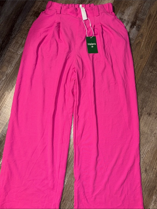 HALARA Pants - HALARA Bright Hot Pink Wide-Leg Waffle Pants
